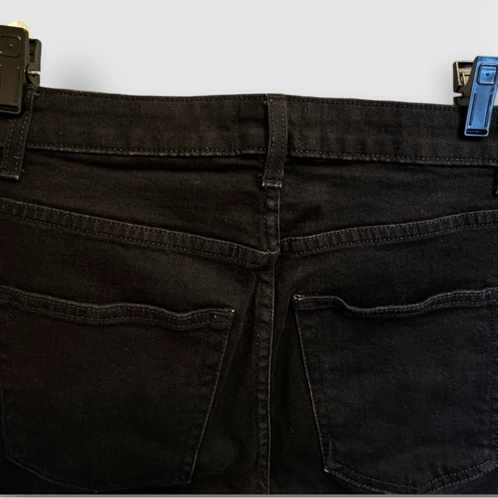 KHAITE High-Rise Slim Straight Premium Denim Vanessa Jeans - Washed Black Sz 27 - Picture 9 of 11